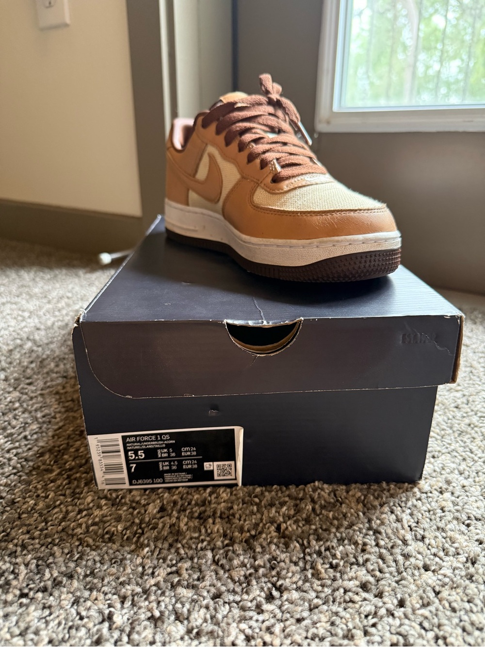Nike Men’s Low-Top Sneakers in Brown and Beige